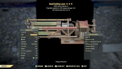Quad Explosive 25 Gatling Laser