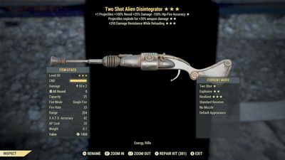 Two Shot Explosive 250 Alien Disintegrator