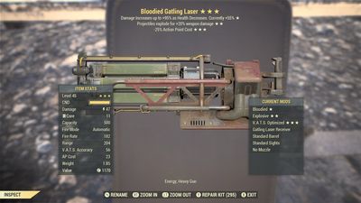 Bloodied Explosive 25 Gatling Laser
