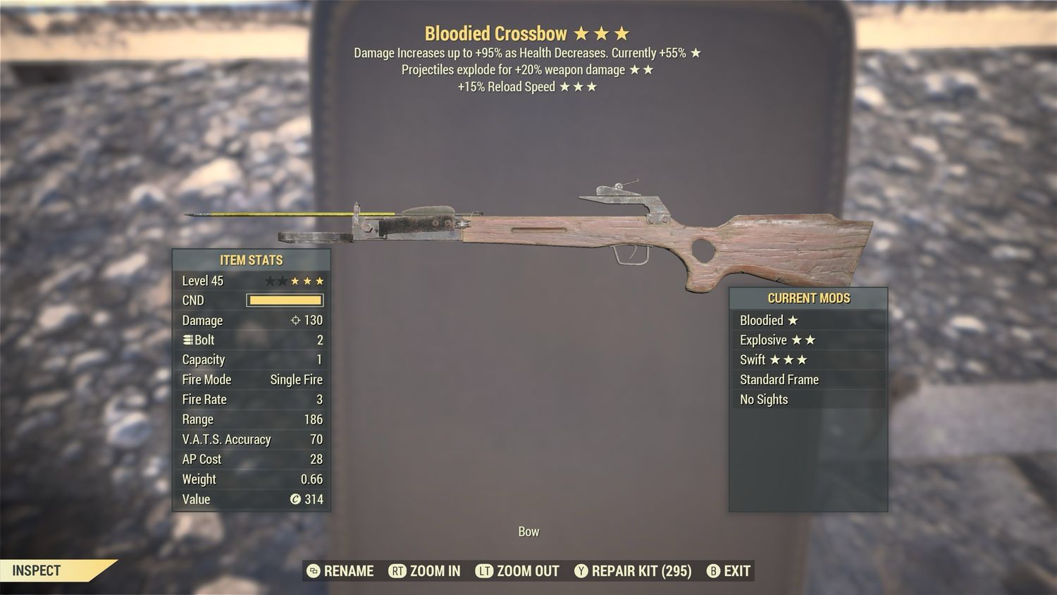 Bloodied Explosive 15r Crossbow