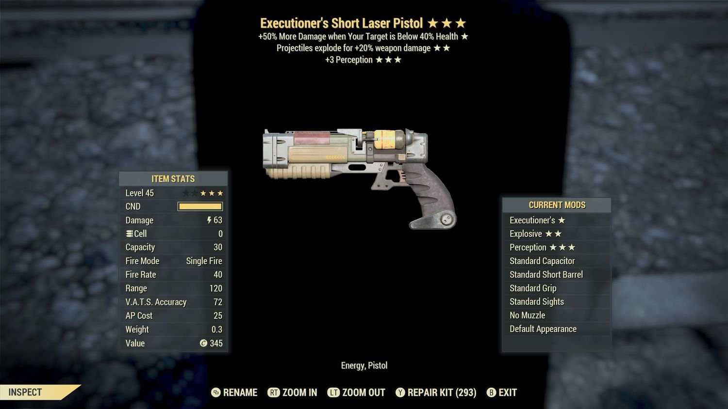 Executioners Explosive P Non Ultracite Laser Rifle / Pistol