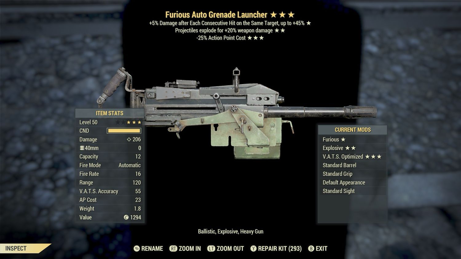 Furious Explosive 25 Auto Grenade Launcher
