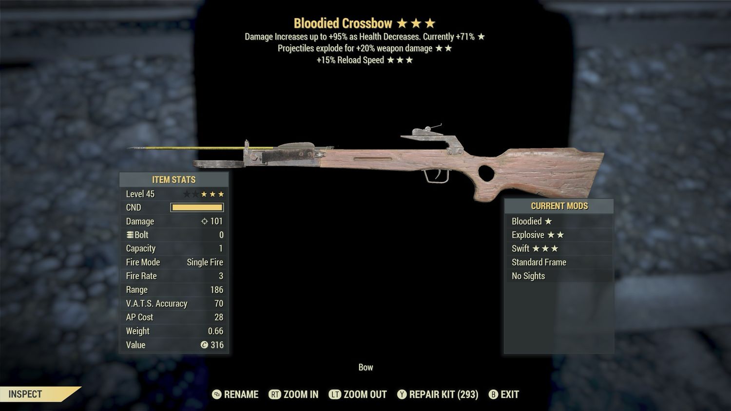 Bloodied Explosive 15r Crossbow