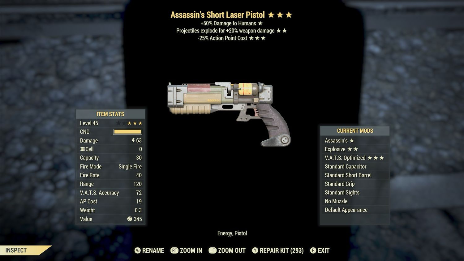 Assassins Explosive 25 Non Ultracite Laser Rifle / Pistol