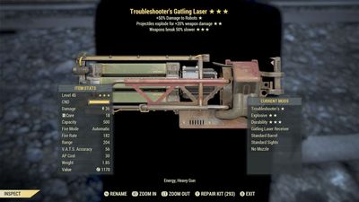 Troubleshooters Explosive Durability Gatling Laser