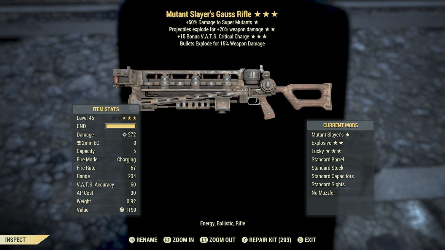 Mutant Slayers Explosive 15c Gauss Rifle