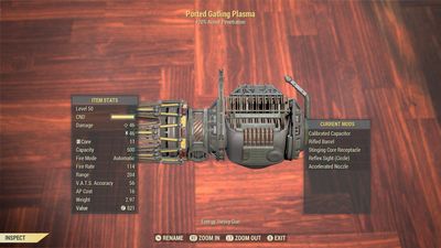 Gatling Plasma No Perks(calibrated Capacitor, Accelerated Nozzle, Stinging Core Receptacle)