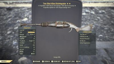 Two Shot Explosive Alien Disintegrator
