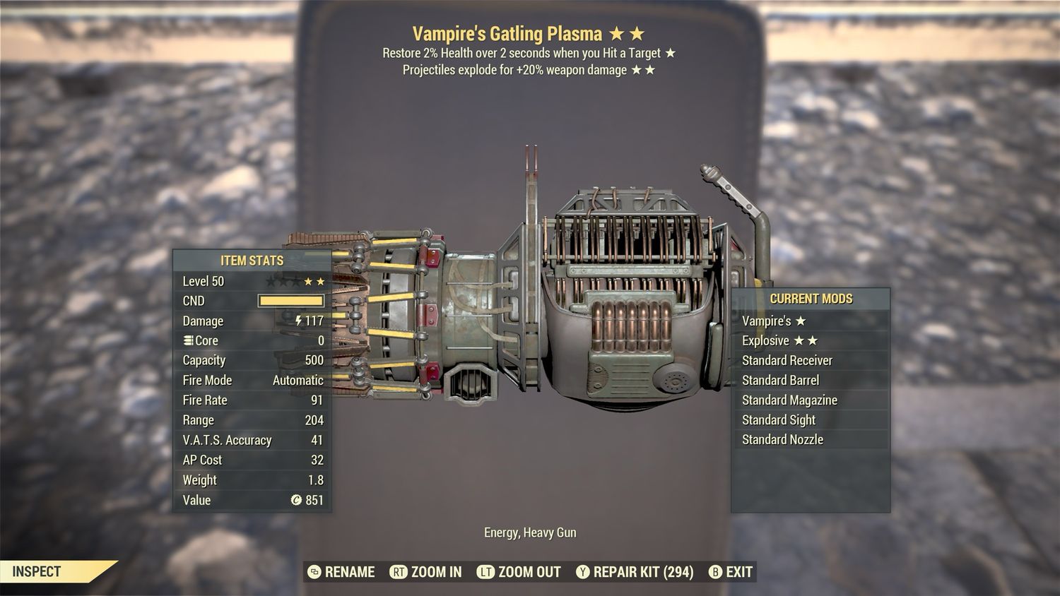 Vampire Explosive Gatling Plasma