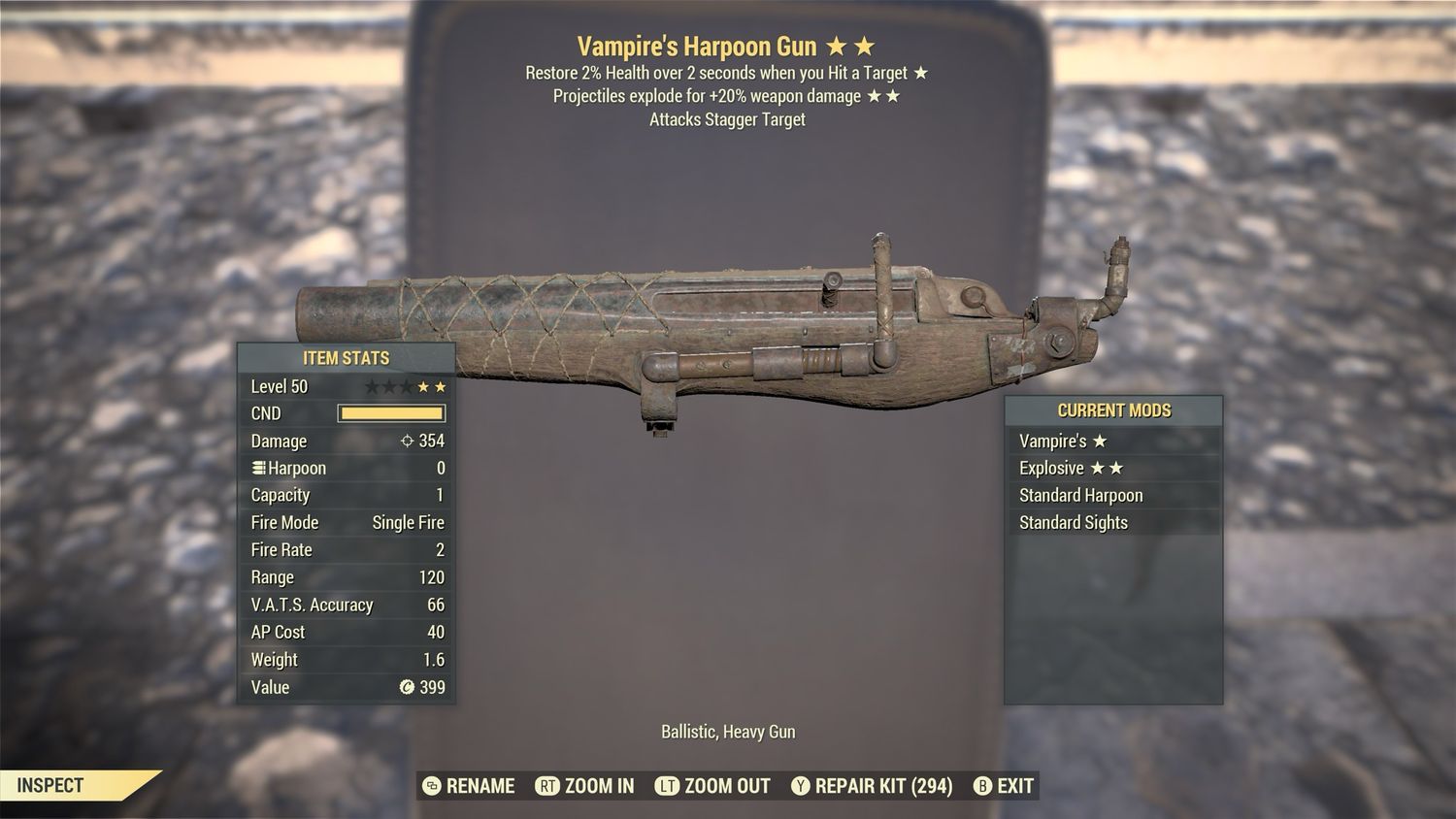 Vampire Explosive Harpoon Gun