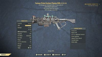 Unbreakable Furious 25/25 Enclave Plasma Rifle
