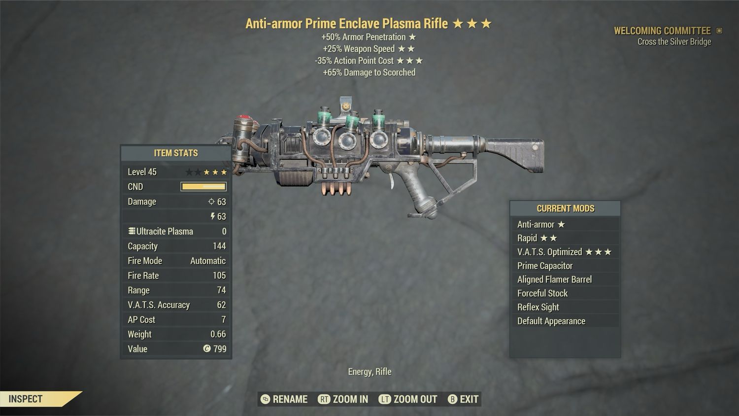 Unbreakable Anti Armor 25/25 Enclave Plasma Rifle