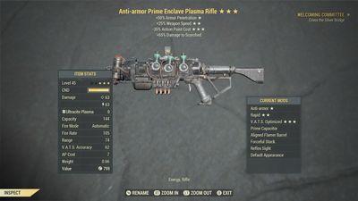 Unbreakable Anti Armor 25/25 Enclave Plasma Rifle