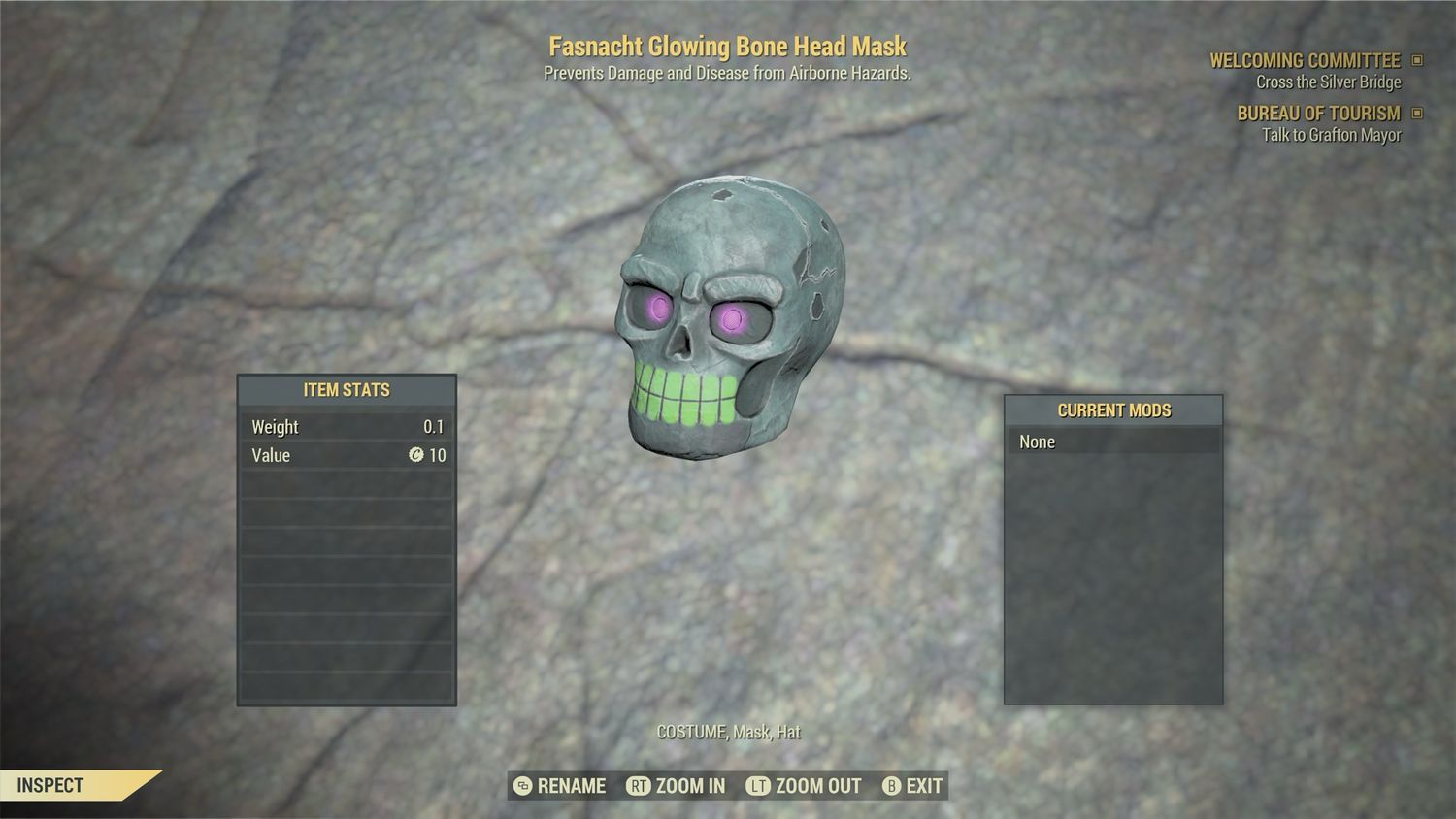 Fasnacht Glowing Bone Head Mask