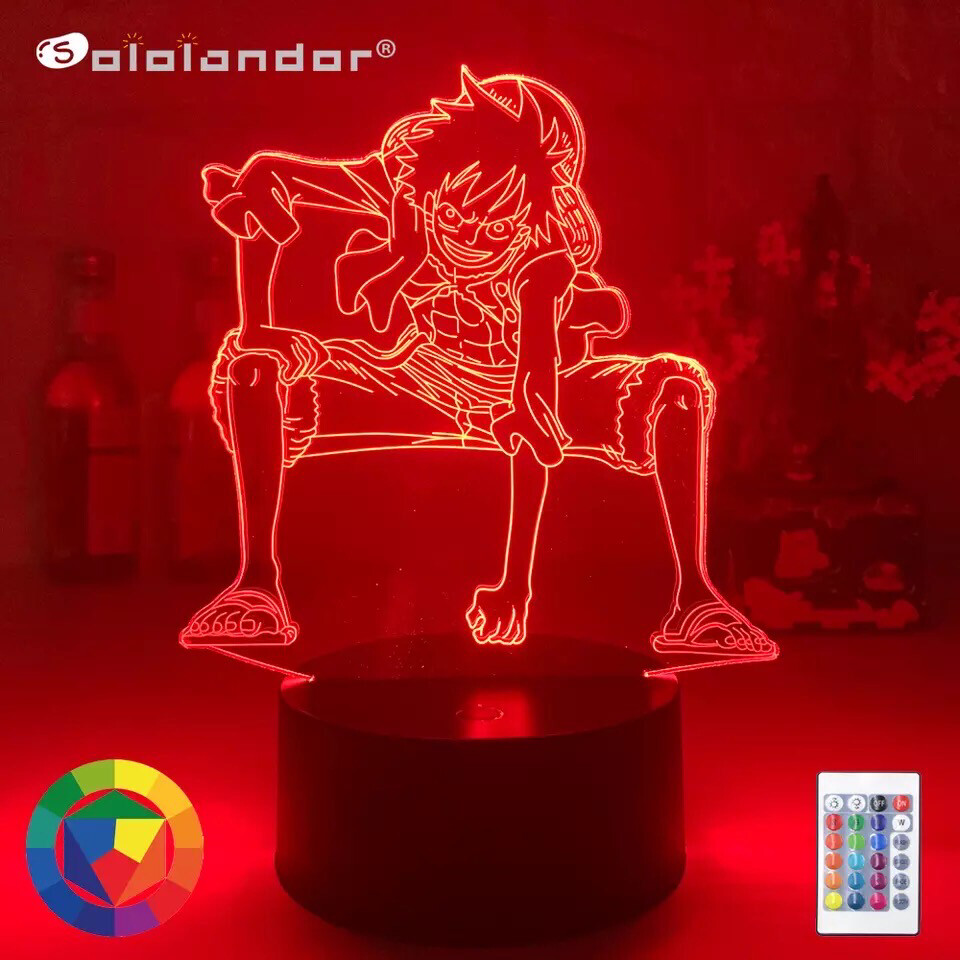 One Piece Luffy D Figure Kids Anime Night Lamp