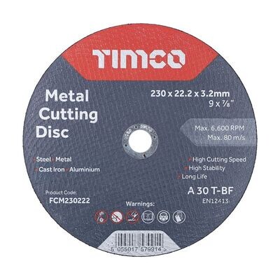 Bonded Abrasive Disc 230 x 22.2 x 3.2