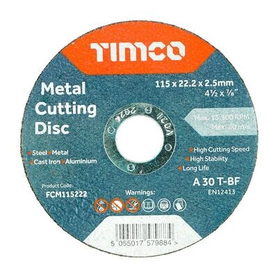 Bonded Abrasive Disc 115 x 22.2 x 2.5