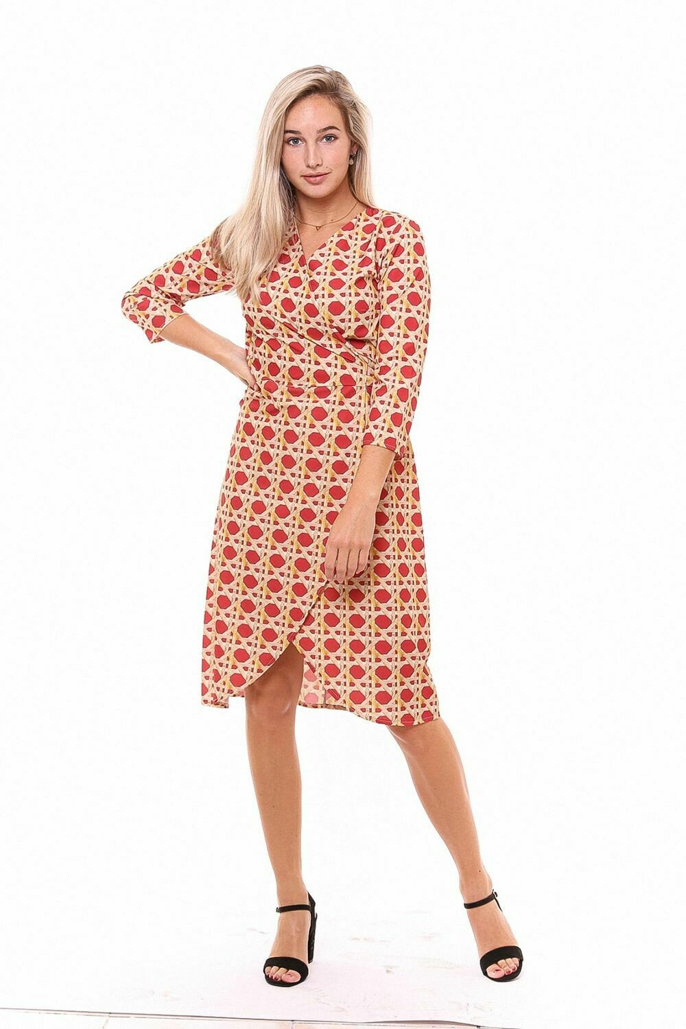 Women&#39;s Red Black Short Dress