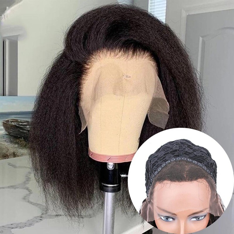 Black Kinky Straight Hair Wig