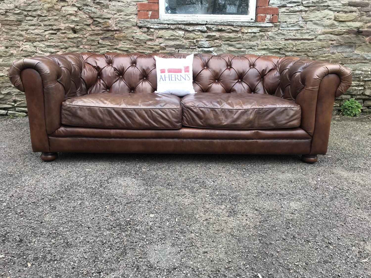 Beautiful Brown Leather Halo Chester Sofa