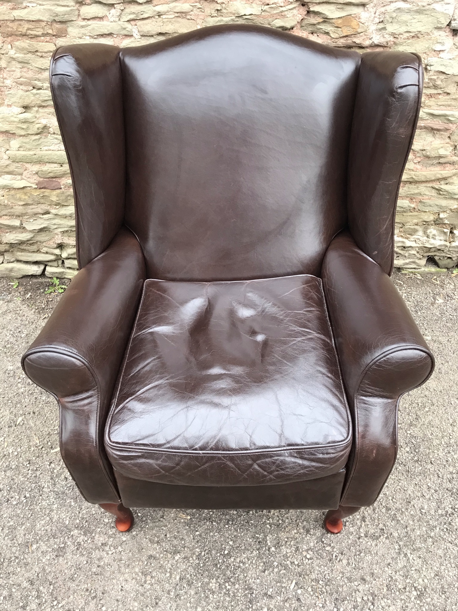 Vintage Brown Leather Laura Ashley Denbigh recliner chair FREE DELIVERY