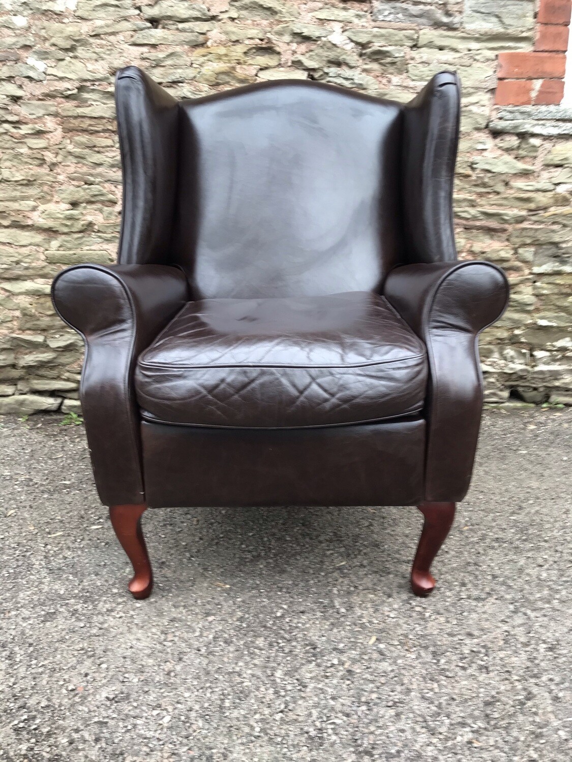 Vintage Brown Leather Laura Ashley Denbigh recliner chair FREE DELIVERY