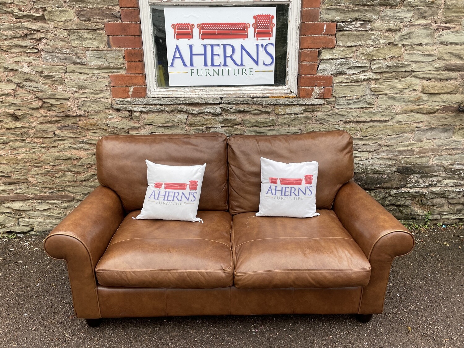 Tan brown Leather Laura Ashley Abingdon Sofa Bed FREE DELIVERY