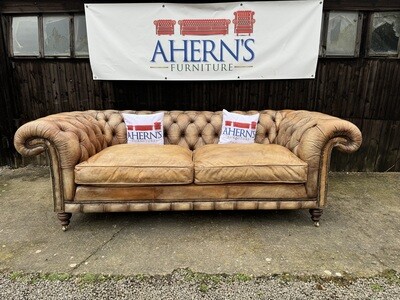 *Fleming and Howard Antique Golden Brown Chesterfield Sofa FREE DELIVERY 🚚