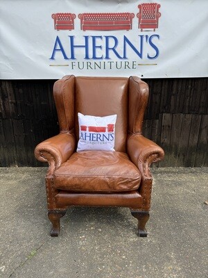 *John Lewis Compton Leather Wing Armchair, Hand Antique FREE DELIVERY 🚚 *