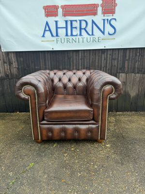 Brown Chesterfield Club Chair FREE DELIVERY