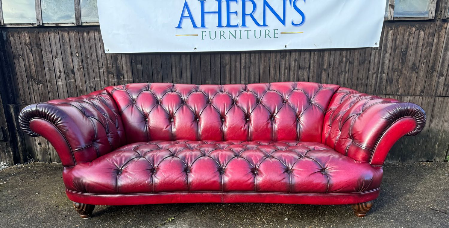*Bordeaux Leather TETRAD OSKAR Chesterfield Sofa 3 Seater FREE DELIVERY 🚚 *