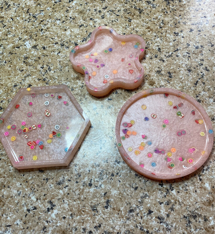 Pink “Fruit Salad” Resin Dish
