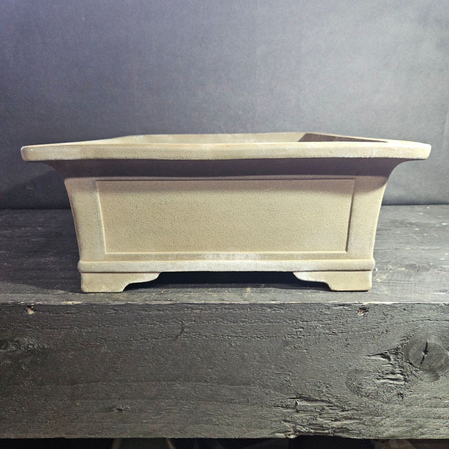 Large rectangular unglazed bonsai pot (10608)