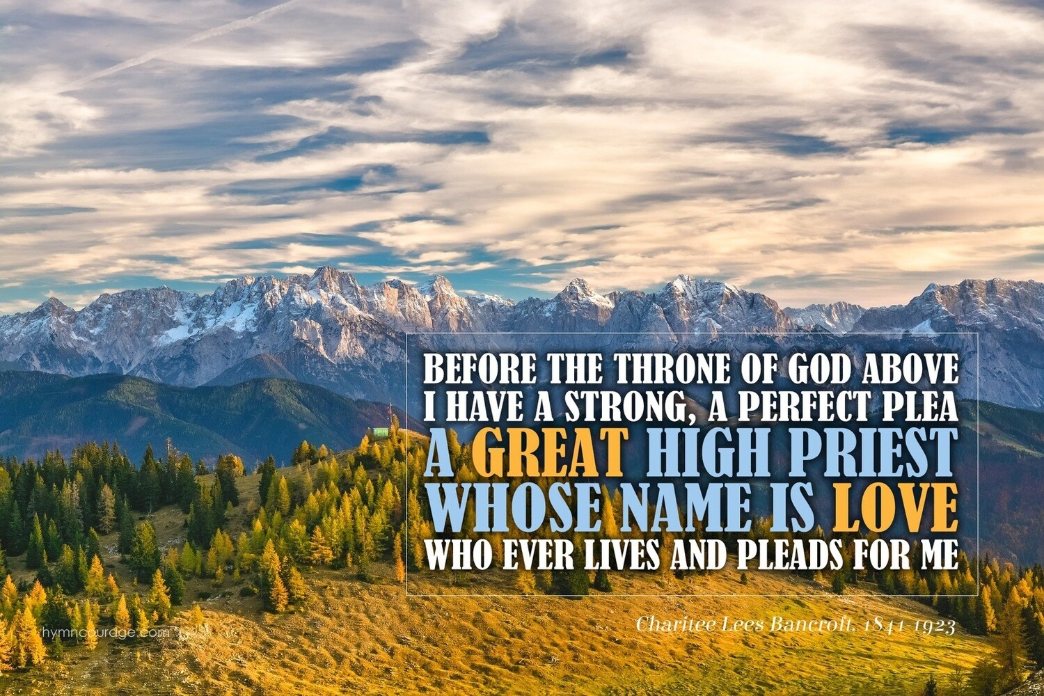 Before the Throne of God Above vs 1