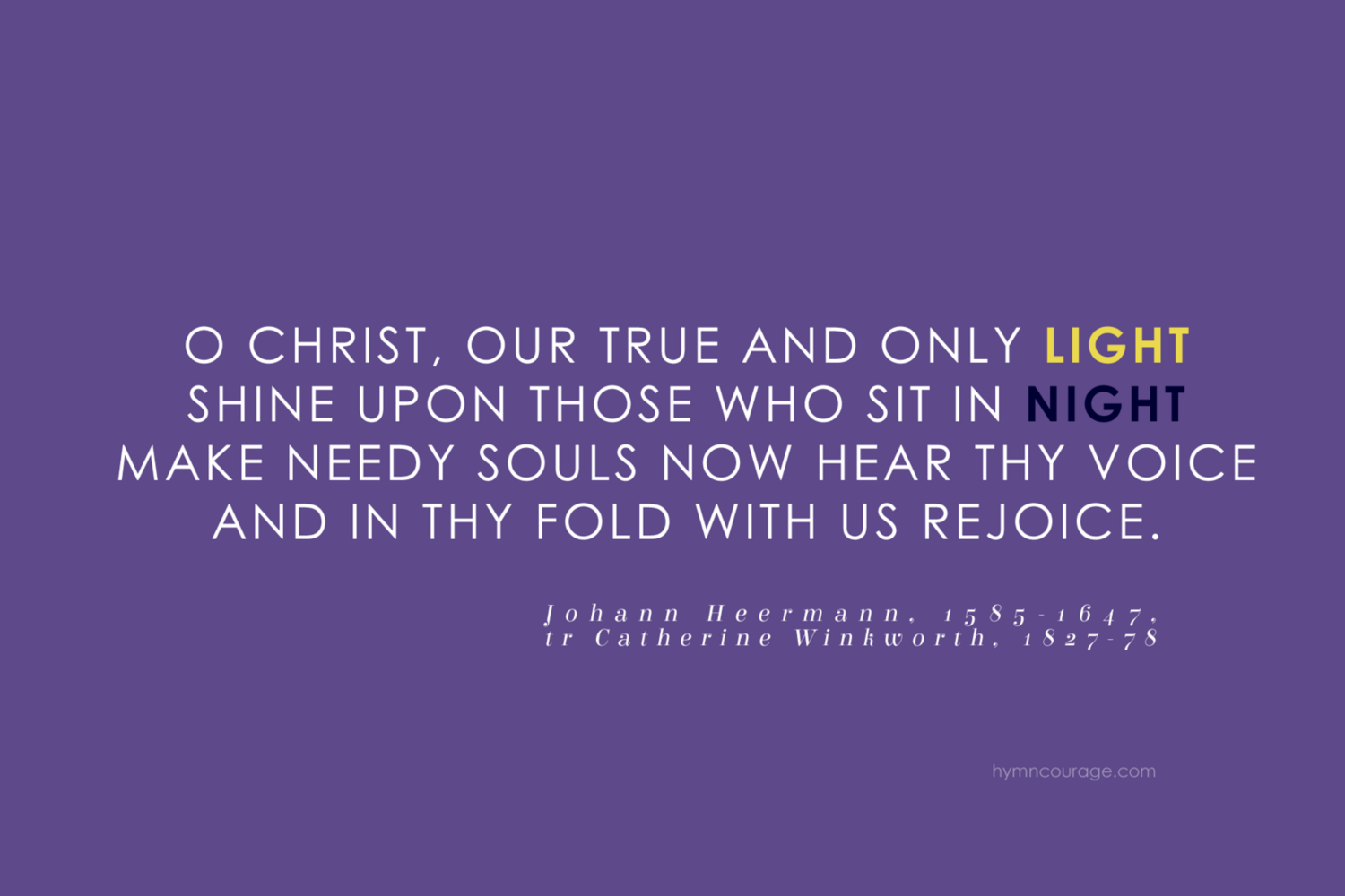 O Christ, our true and only Light vs 1 (E)