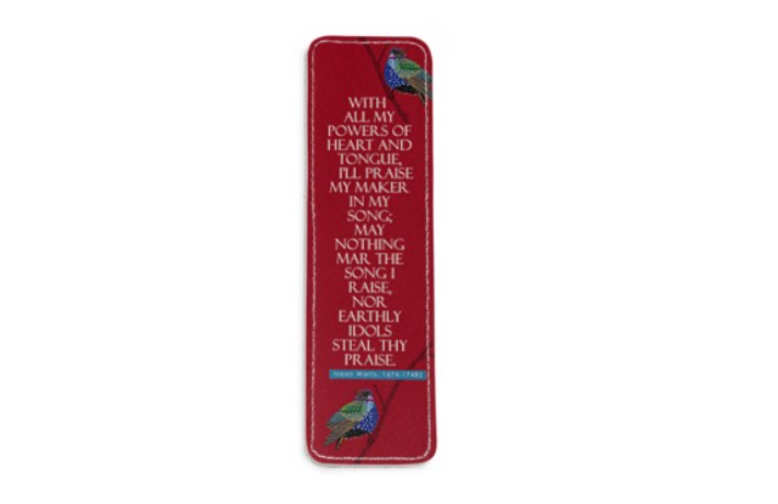 With all my powers of heart and tongue Gift boxed Leather Bookmark