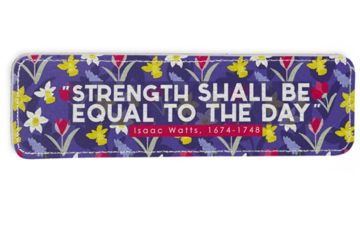 Strength shall be equal to the day Gift boxed Leather Bookmark