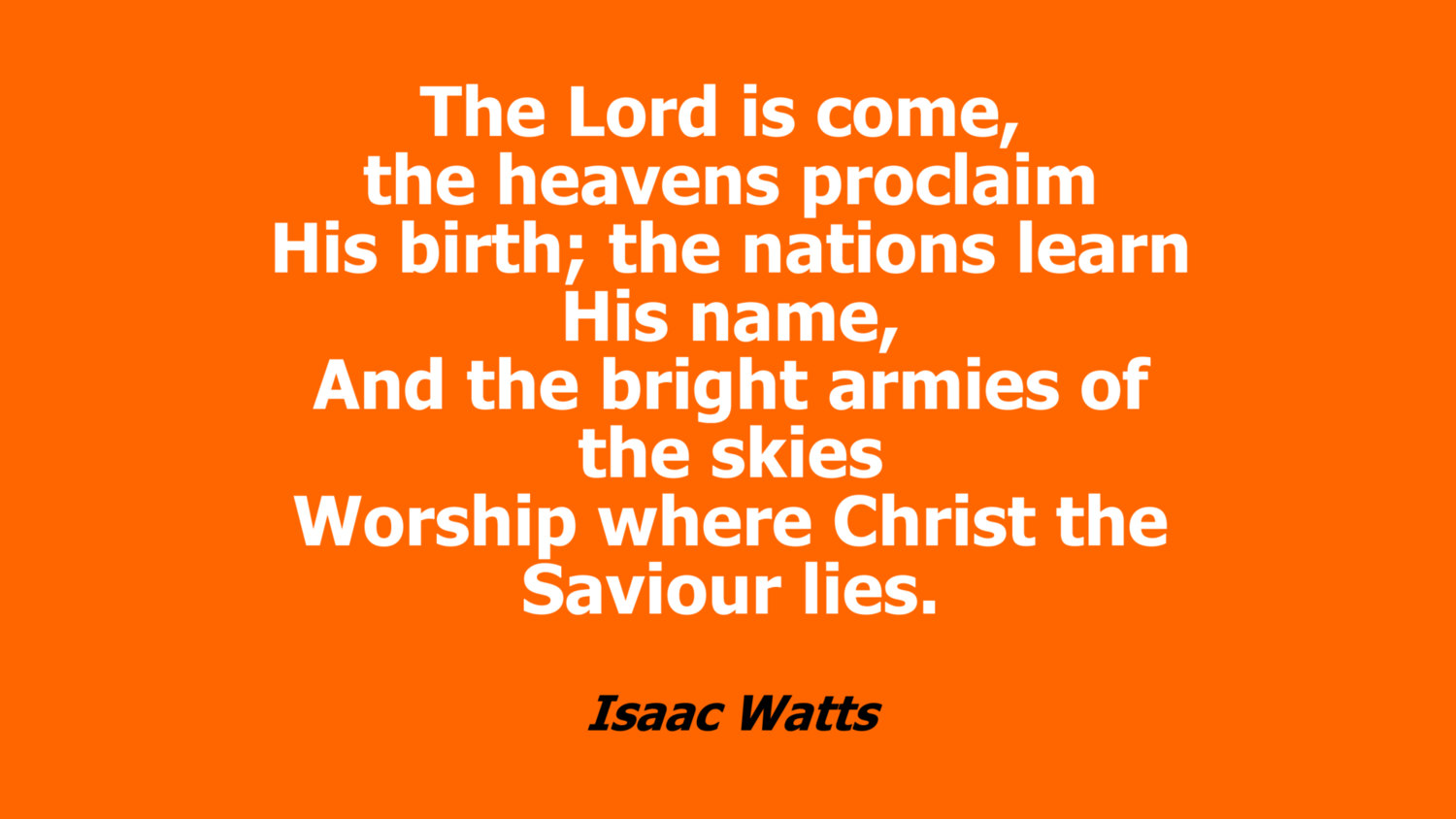 The Lord is come card