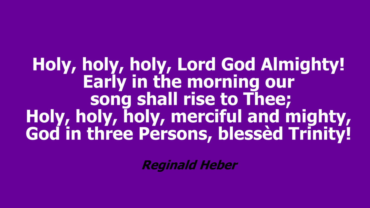 Holy holy holy card