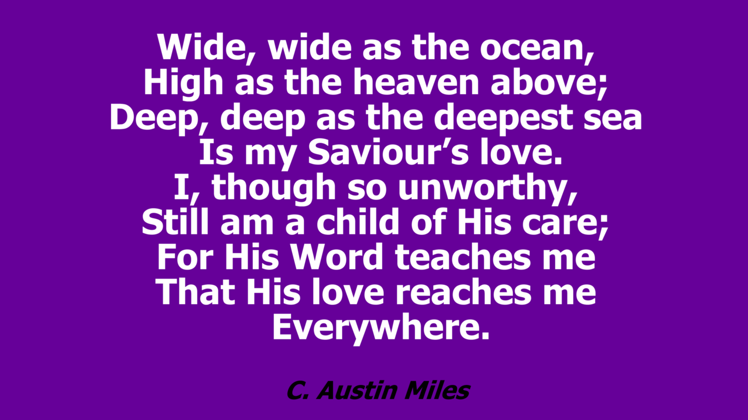 Wide, Wide as the ocean card