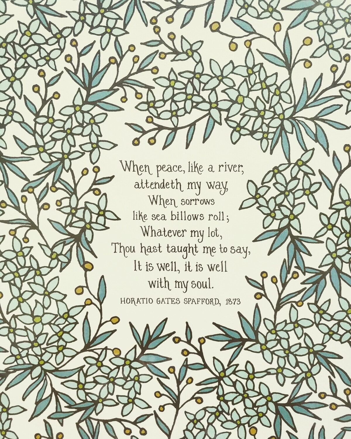 When Peace Like a River Hymn Art Print
