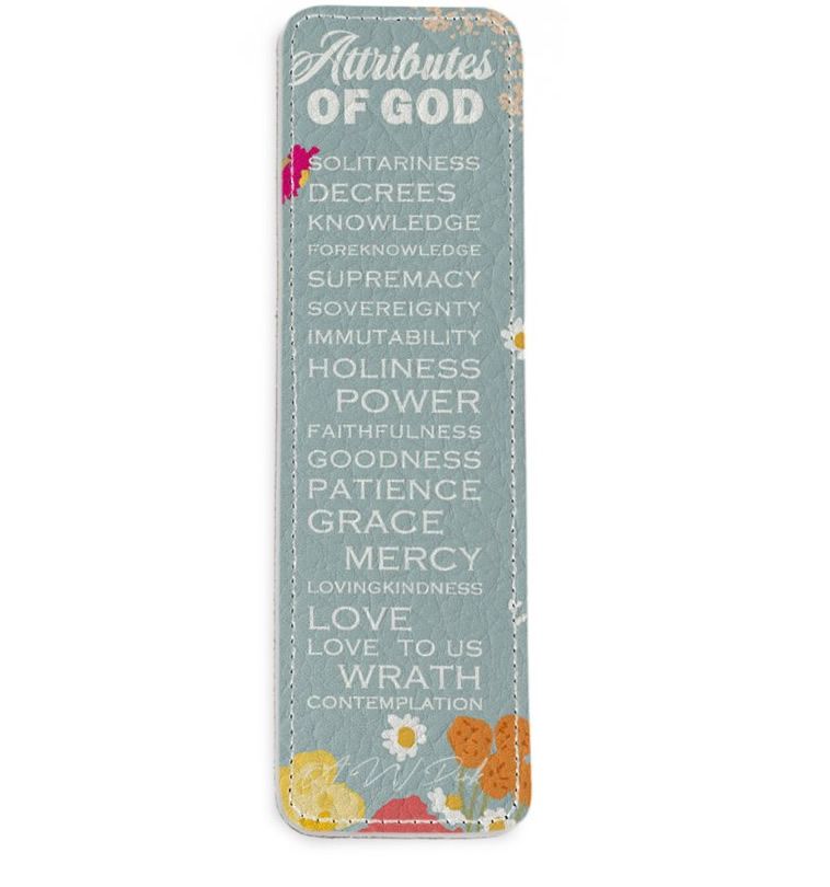 Attributes of God Leather Bookmark (Floral)