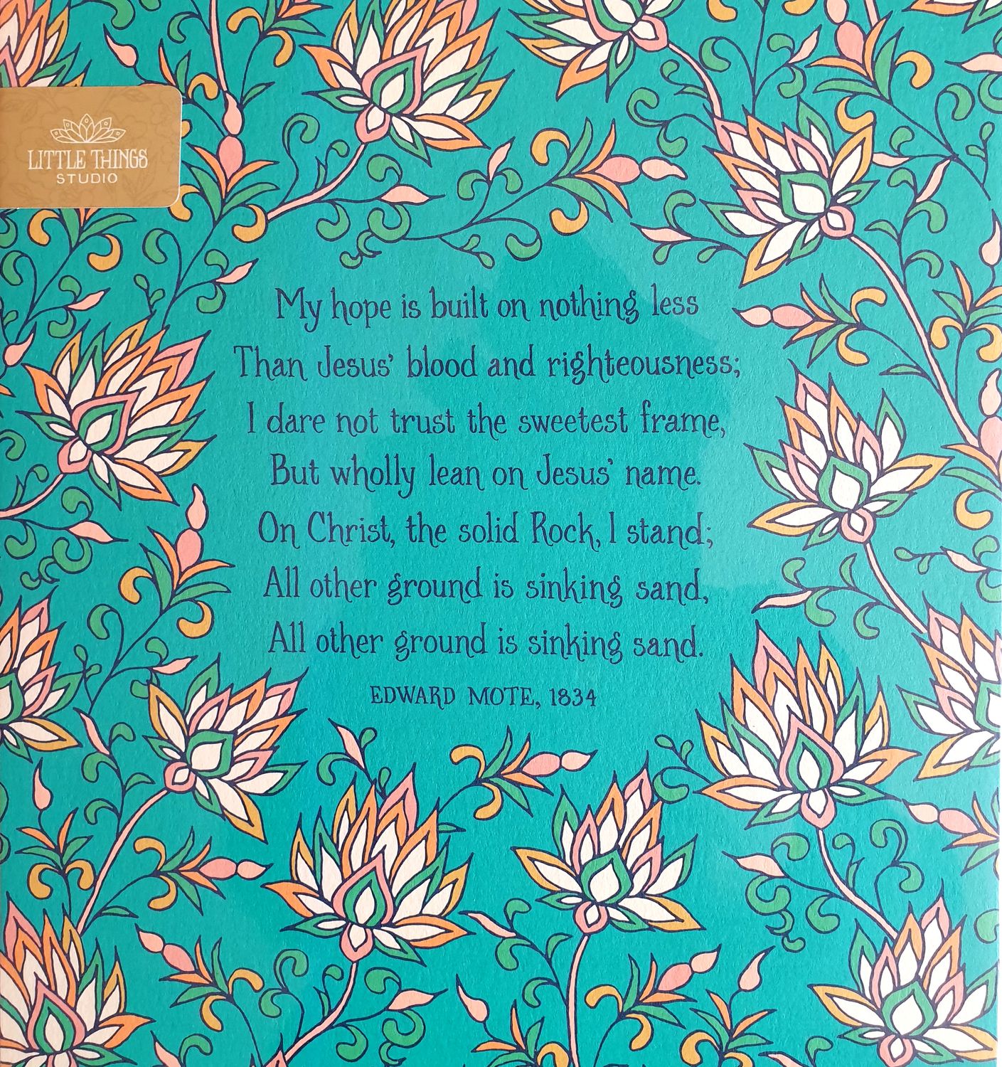 My Hope is Built Hymn Art Print