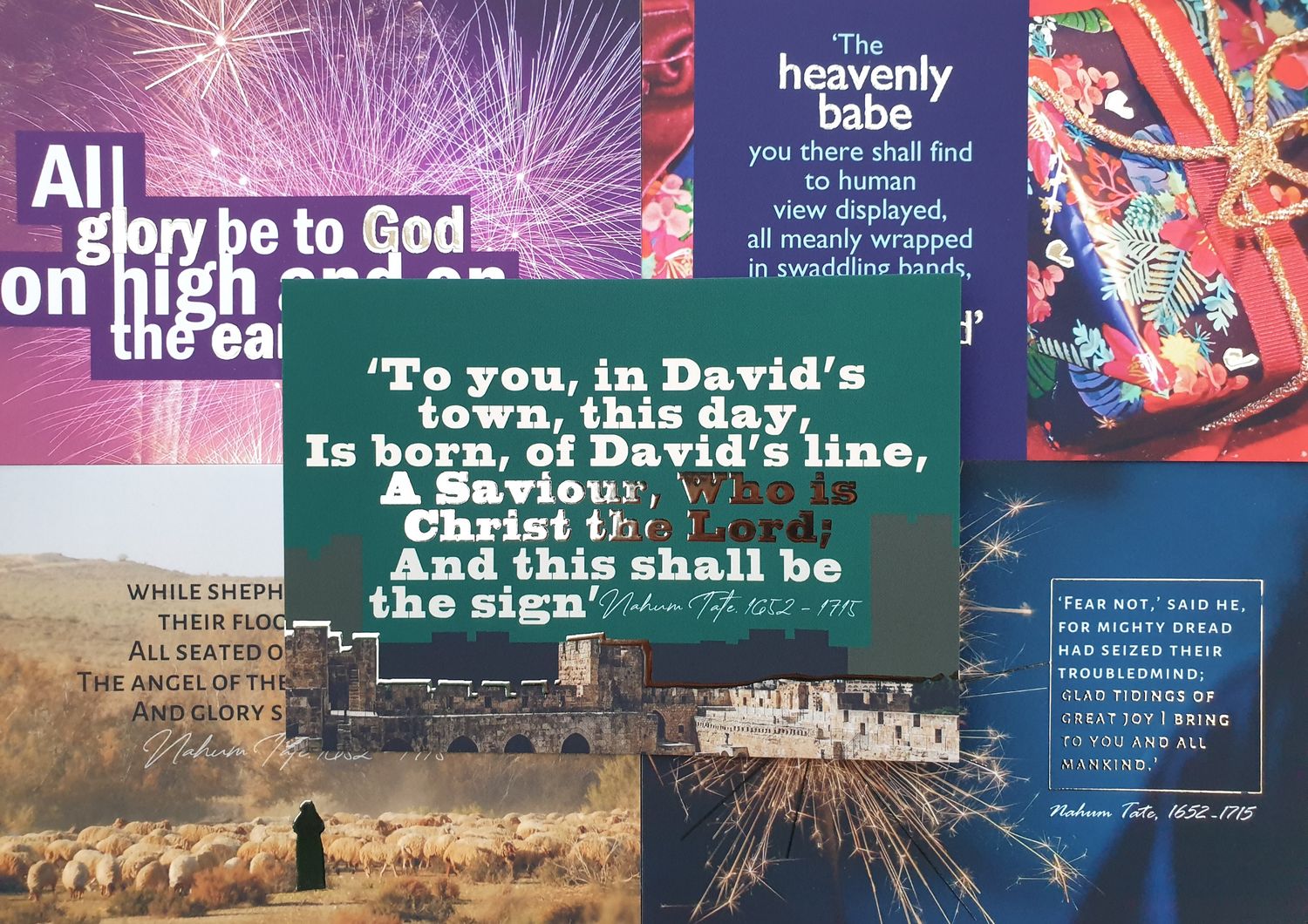 Gold Foiled Christmas Postcard Pack