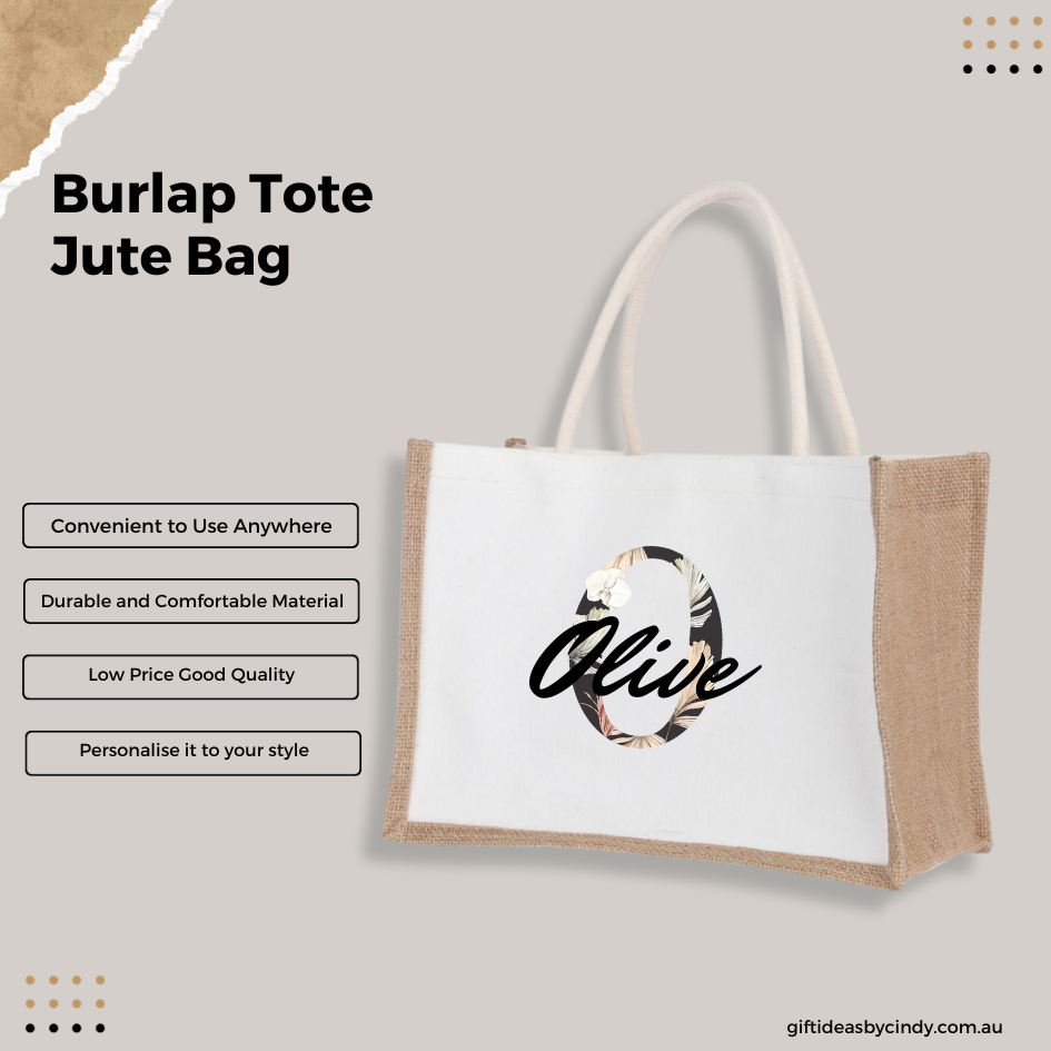 Personalised Burlap Tote Jute Bag