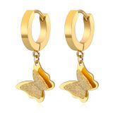 18K Gold Plated Stainless Steel &quot;Butterflies&quot; Earrings