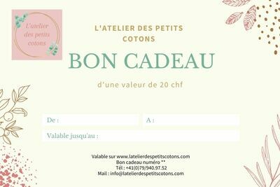 Bon cadeau de 20 chf