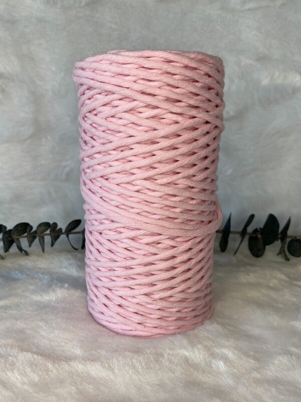 Coton peigné 3 mm rose doux
