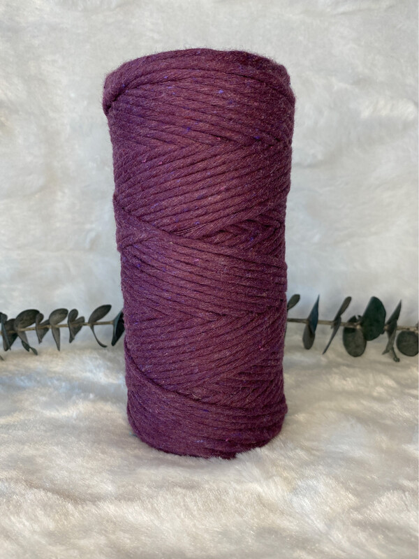 Coton peigné 3 mm aubergine