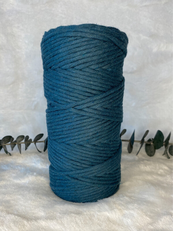 Coton peigné 3 mm bleu canard